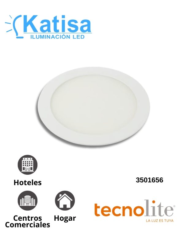 12YDLED430MV30B Panel LED Redondo Slim 12W Luz Cálida(3000k)
