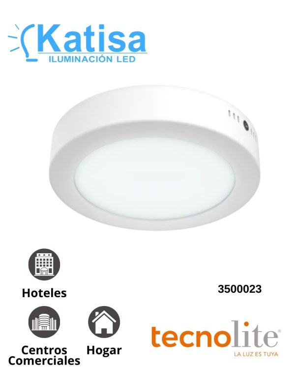 18PTLLEDR65MVB Lámpara de Sobreponer LED Redondo 18W Luz Fría (6500k)