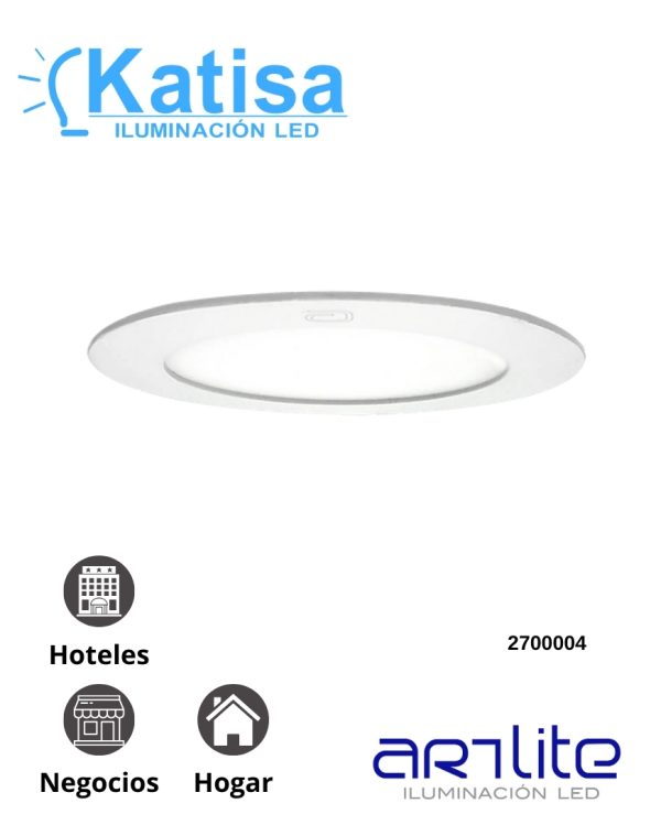ADO-003 Lampara LED Redonda Slim 12W Luz Fría(6500k)