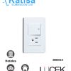 BA07/3-B PLACA CON INTERRUPTOR DE ESCALERA Y CONTACTO SENCILLO DE 1.5 MÓDULOS COLOR BLANCO