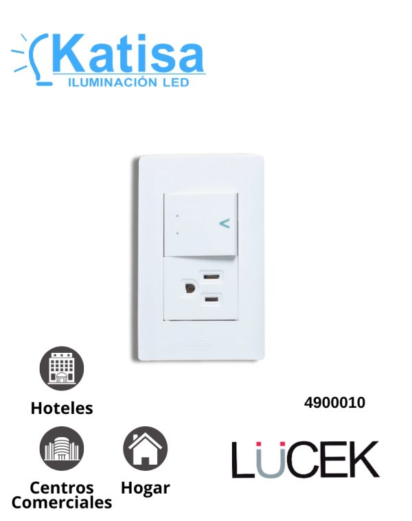 BA07/3-B PLACA CON INTERRUPTOR DE ESCALERA Y CONTACTO SENCILLO DE 1.5 MÓDULOS COLOR BLANCO