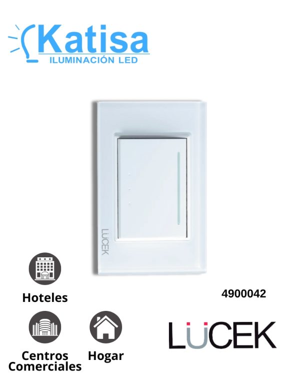 BP01/3-CBB PLACA CON 1 INTERRUPTOR DE ESCALERA DE 3 MÓDULOS CRISTAL BLANCO