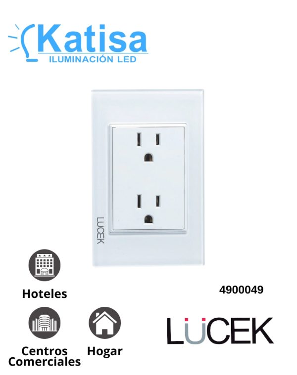 BP06-CBB PLACA CON CONTACTO DUPLEX CRISTAL BLANCO