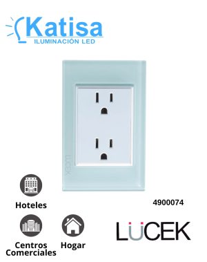 BP06-CCB PLACA CON CONTACTO DUPLEX CRISTAL VERDE
