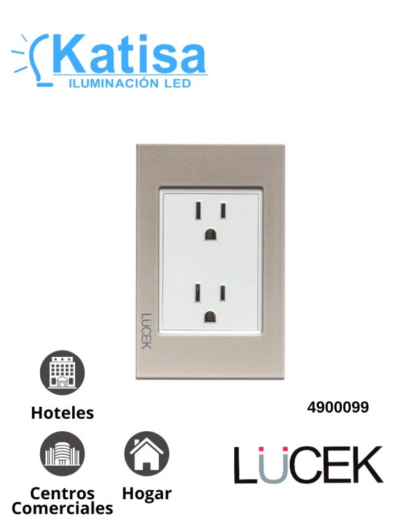 BP06-CDM PLACA CON CONTACTO DUPLEX CRISTAL CAFÉ