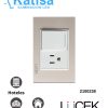 BP07/3-CDM PLACA CON 1 INTERRUPTOR DE ESCALERA Y 1 CONTACTO DE 1.5 MÓDULOS CRISTAL CAFÉ