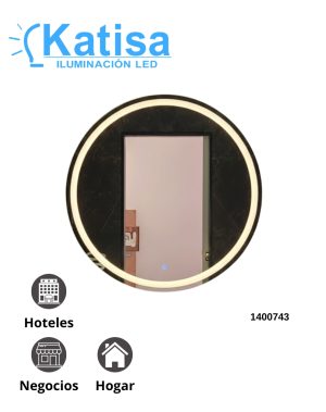 ESCIR48A ESPEJO CIRCULAR 48W 80 CM DIAMETRO DESEMPAÑANTE  Y ORILLA ACRILICA
