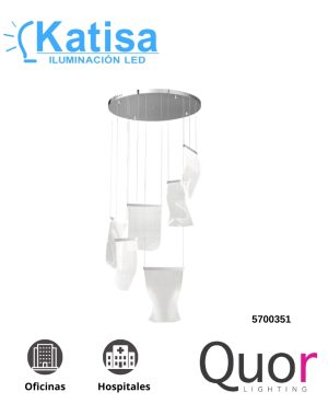 Q10926-CH LAMPARA COLGANTE ACABADO CROMO 6 LUCES 30W 3000K 90-130V 2400LM IP20