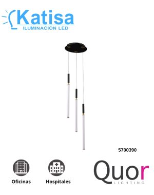 Q20023-BG LAMPARA COLGANTE ASTOR DE 3 LUCES 15W 3000K 1200LM 90-130V IP20