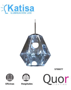 Q20254-SILV LAMPARA GLACE ACABADO PLATA 1 LUZ DE 5W 3000K