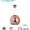 Q20620-BR LAMPARA COLGANTE CON BASE E26 1 LUZ 90-130V ACABADO BRONCE