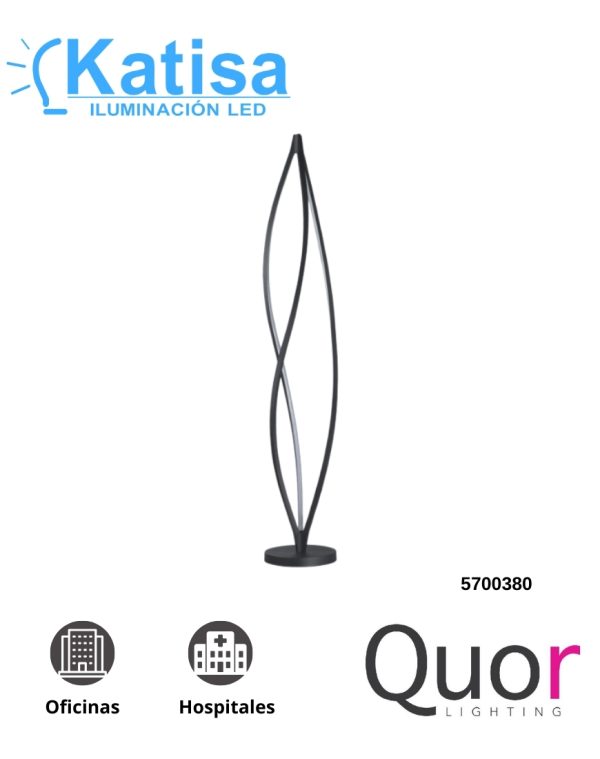 Q98253-BK LUM PISO 76W 6080LM 3000LM ACABADO NEGRO 90-130V NEGRO