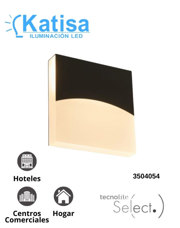 TDM2212N EXT MURO LED 12W30K NEGRO