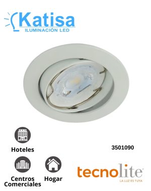 YD-330-B Aro Empotrable a Techo en Acabado Blanco con Base MR16 Dirigible (No Incluye Foco)