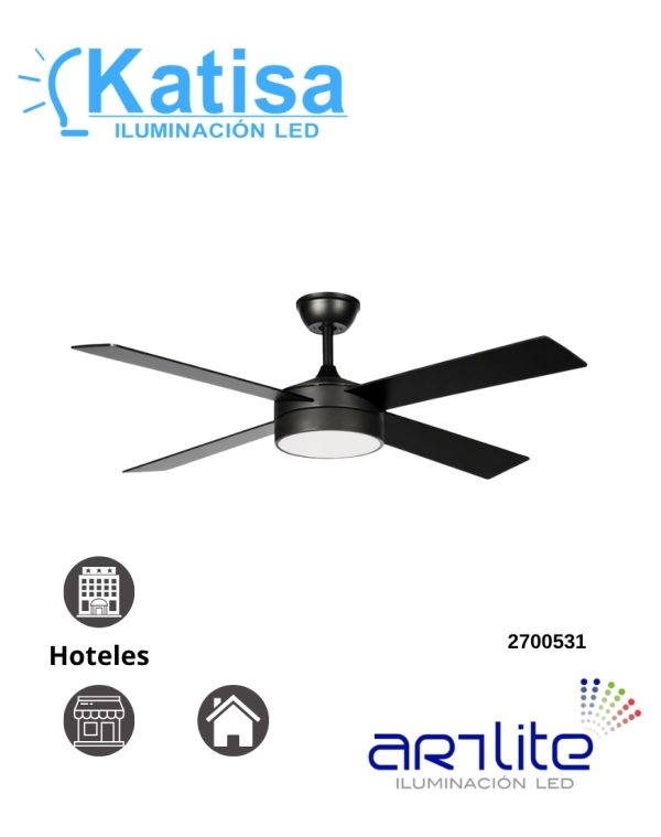 AVE-301 VENTILADOR LED 24W DE TECHO 4 ASPAS