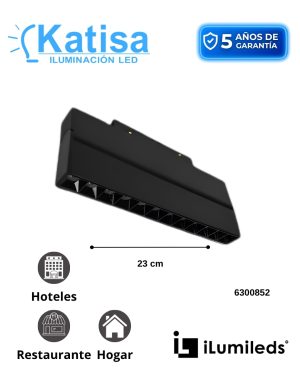 ILURASTDIRMAG12W LUMINARIO RIEL MAGNETICO DIRIG 12W 3000K 48V NGRO