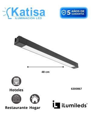 ILUTFLOOD30WNWB SPOT RIEL LINEAL 30W 4100K 110-240V NEGRO