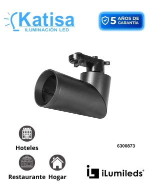 ILUTLAGU1001B SPOT RIEL DIRIGIBLE GU10 100-277V NEGRO