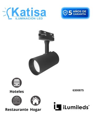 ILUTLAGU1018B SPOT RIEL DIRIGIBLE GU10 100-277V NEGRO