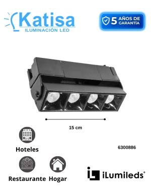 ILUTRASTD10WWWB LUMINARIO P/RIEL 10W 3000K 110-240V NGRO